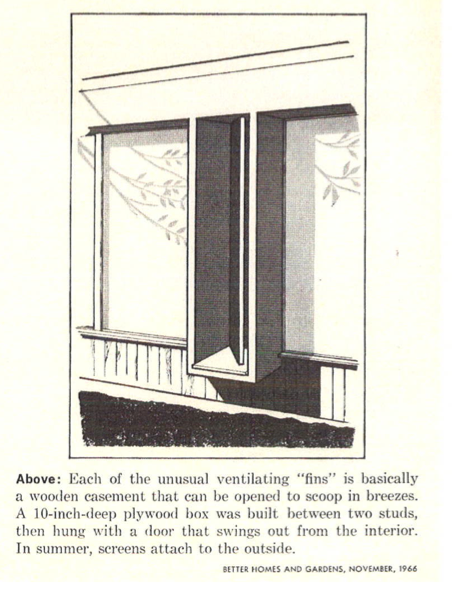 A detail taken from a 1966 Better Homes and Gardens feature on the house.